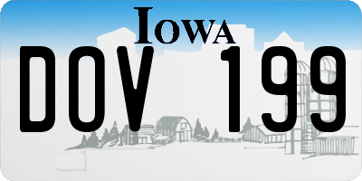 IA license plate DOV199