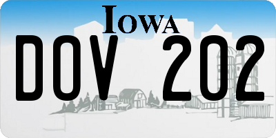 IA license plate DOV202