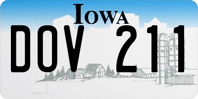 IA license plate DOV211