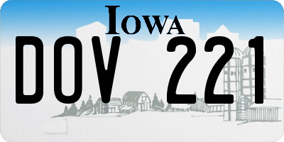 IA license plate DOV221