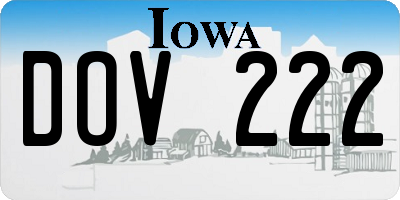 IA license plate DOV222