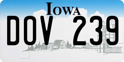 IA license plate DOV239