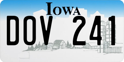 IA license plate DOV241