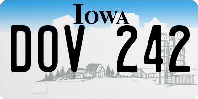 IA license plate DOV242