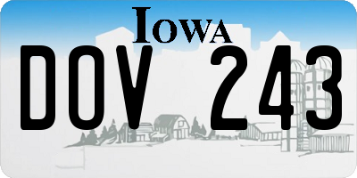 IA license plate DOV243