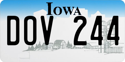IA license plate DOV244