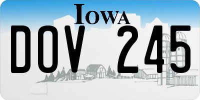 IA license plate DOV245