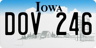 IA license plate DOV246