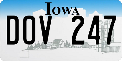 IA license plate DOV247