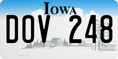 IA license plate DOV248