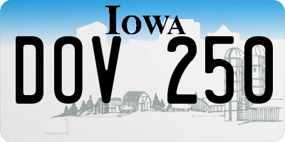 IA license plate DOV250