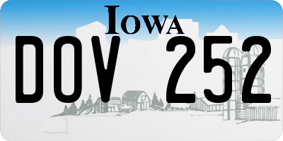 IA license plate DOV252