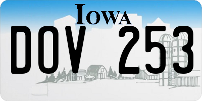 IA license plate DOV253