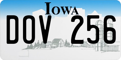 IA license plate DOV256