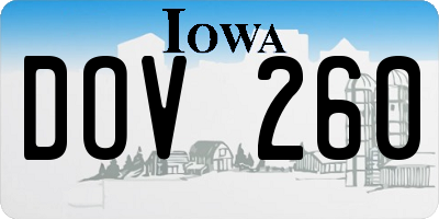 IA license plate DOV260
