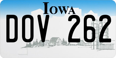 IA license plate DOV262