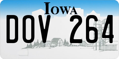 IA license plate DOV264