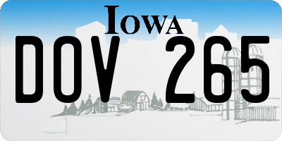 IA license plate DOV265