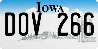 IA license plate DOV266
