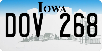 IA license plate DOV268
