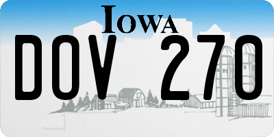 IA license plate DOV270