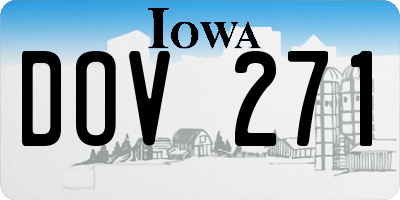 IA license plate DOV271