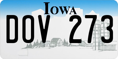 IA license plate DOV273