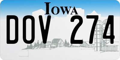 IA license plate DOV274