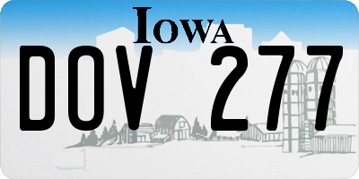 IA license plate DOV277