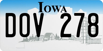 IA license plate DOV278