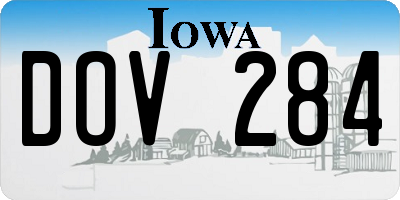 IA license plate DOV284