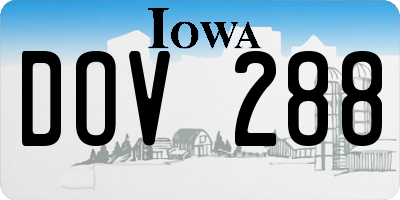 IA license plate DOV288
