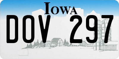 IA license plate DOV297