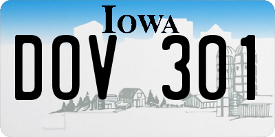 IA license plate DOV301