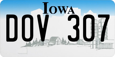 IA license plate DOV307