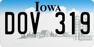 IA license plate DOV319
