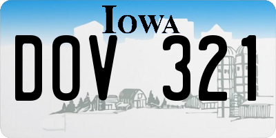 IA license plate DOV321