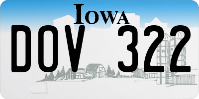 IA license plate DOV322