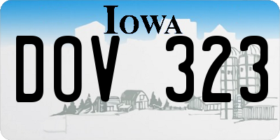 IA license plate DOV323