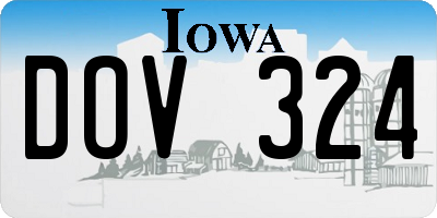 IA license plate DOV324
