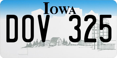 IA license plate DOV325