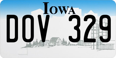 IA license plate DOV329