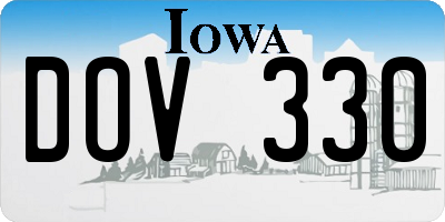 IA license plate DOV330