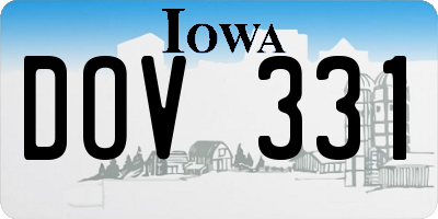IA license plate DOV331