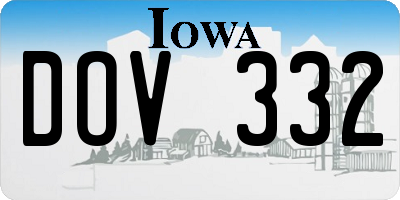 IA license plate DOV332