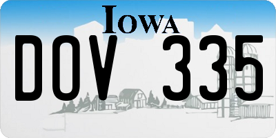 IA license plate DOV335