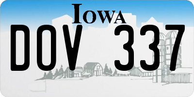 IA license plate DOV337
