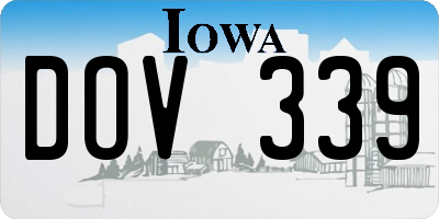 IA license plate DOV339
