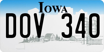 IA license plate DOV340