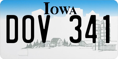 IA license plate DOV341